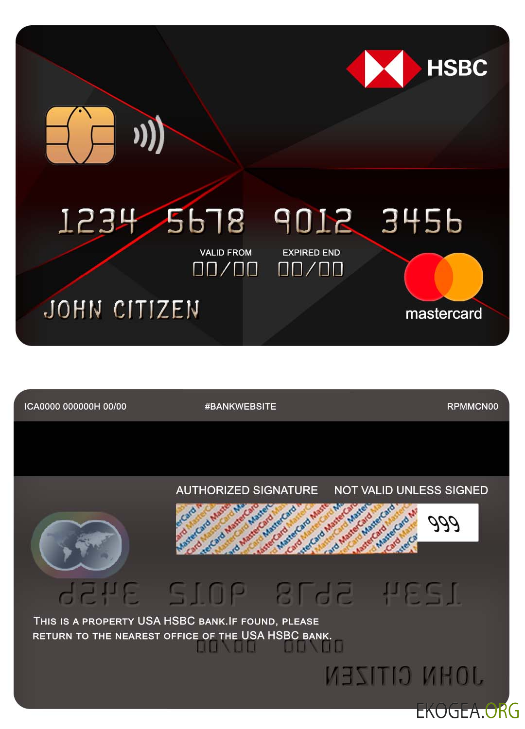 Mastercard de la banque HSBC aux États Unis